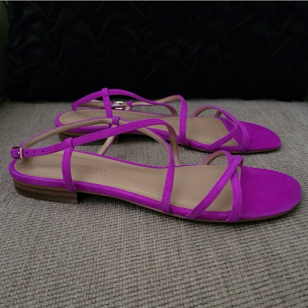 BANANA REPUBLIC MAGENTA  STRAPPY LEATHER SLINGBACK SANDALS